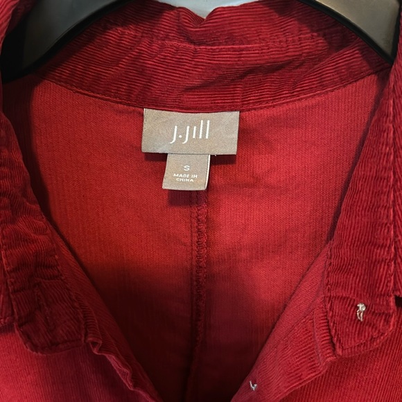 J. Jill Red baby thin corduroy swing top. 100% cotton. Size small - Picture 2 of 11